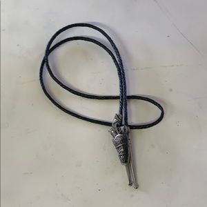Cowboy/cowgirl bola tie with gun and holster